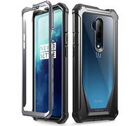Poetic Custodia trasparente robusta compatibile con OnePlus 7 Pro, copertura antiurto ibrida integrale, protezione schermo integrata, serie Guardian, nero/trasparente