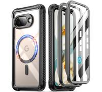 Poetic Guardian MagPro - Custodia per Google Pixel 9A 5G, compatibile con MagSafe, funziona con Fingerprint ID], [2 cornici anteriori], copertura integrale antiurto trasparente con pellicola