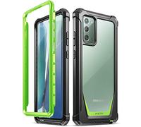 Poetic Guardian Serie progettata per Samsung Galaxy Note 20 Custodia, Cover per paraurti Ibrida Antiurto per Tutto Il Corpo, Senza Protezione per Schermo Integrata, Verde/Trasparente