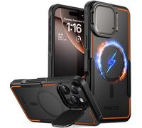 Poetic Neon Custodia compatibile con iPhone 16 Pro Max, [cavalletto integrato per fotocamera] [compatibile con MagSafe] Custodia protettiva sottile a doppio strato antiurto nera