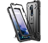 Poetic OnePlus 7 PRO Custodia,Robusta con Cavalletto Full-Body Doppio Strato Antiurto, Proteggischermo Integrato, Serie Revolution Custodia per OnePlus 7 PRO (Release 2019),Nero