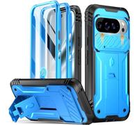 Poetic Revolution - Custodia per Google Pixel 10 Pro XL 5G, con protezione schermo integrata, compatibile con ID impronte digitali, 2 cornici anteriori, antiurto, con cavalletto, colore: azzurro