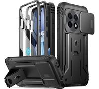 Poetic Revolution - Custodia per OnePlus 13R 5G, con pellicola protettiva integrata per lo schermo [funziona con ID impronte digitali], [2 cornici anteriori] custodia antiurto robusta con cavalletto