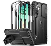 Poetic Revolution - Custodia per Samsung Galaxy A26 5G, [custodia per fotocamera a scorrimento], resistente agli urti, con cavalletto e pellicola protettiva integrata, colore nero
