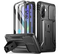 Poetic Revolution - Custodia per Samsung Galaxy A36 5G, con pellicola protettiva per schermo compatibile con ID impronte digitali, robusta, antiurto, di grado militare, con cavalletto, colore: nero