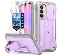 Poetic Revolution - Custodia per Samsung Galaxy A37, con pellicola protettiva in vetro temperato, resistente alle cadute di grado Mil, a doppio strato, antiurto, a doppio strato, con cavalletto