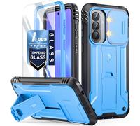 Poetic Revolution - Custodia per Samsung Galaxy A57, con pellicola protettiva in vetro temperato, resistente alle cadute di grado Mil, a doppio strato, antiurto, a doppio strato, con cavalletto