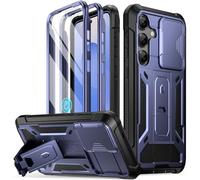 POETIC Spartan - Custodia per Galaxy S25 6.2", pellicola protettiva per schermo funziona con ID impronte digitali, robusta custodia per telefono S25 Plus, qualità militare con supporto, blu mezzanotte