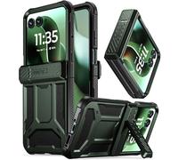 Poetic Spartan - Custodia per Motorola Moto Razr 60 Ultra 2025, [cavalletto] [protezione cerniera] [testato contro le cadute di grado Mil], custodia protettiva robusta antiurto con cavalletto, verde