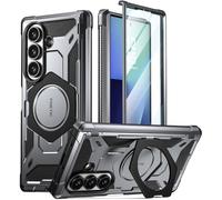 Poetic Spartan - Custodia per Samsung Galaxy Z Fold 7, protezione con cerniere, supporto regolabile con anello magnetico, pellicola protettiva integrata, compatibile con MagSafe, robusta custodia per