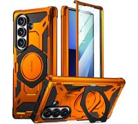 POETIC Spartan - Custodia protettiva per Galaxy Z Fold 7, con chiusura a cerniera, anello magnetico, supporto regolabile, pellicola protettiva integrata, compatibile con MagSafe] robusta custodia per