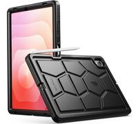 Poetic TurtleSkin - Custodia per Galaxy Tab S11 (versione 2025) da 11 pollici, con portapenna, resistente, antiurto, in silicone, protettiva, adatta ai bambini, colore nero