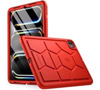 Poetic TurtleSkin - Custodia per iPad Pro da 11 pollici 2024, resistente, antiurto e robusta, adatta ai bambini, in silicone, colore rosso