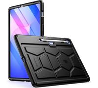 Poetic TurtleSkin - Custodia per Samsung Galaxy Tab S10 FE Plus (versione 2025) da 13,1 pollici, con portapenne, resistente, antiurto, in silicone, protettiva per bambini, colore nero