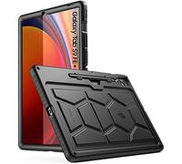 Poetic TurtleSkin - Custodia per Samsung Galaxy Tab S9 FE | Fan Edition Plus (versione 2023), custodia da 12,4 pollici con portapenna, resistente, antiurto, protettiva in silicone per bambini, nero