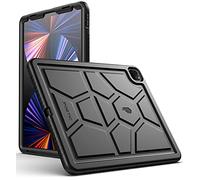 Poetic TurtleSkin - Custodia resistente progettata per iPad Pro 12.9 2021/2020/2018, 5/4/3a generazione, resistente agli urti, protezione contro le cadute per bambini, in silicone, colore: Nero