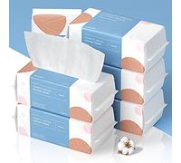PoeticEHome Confezione da 6 salviettine morbide e asciutte, 100% cotone, salviette per la pulizia del viso senza pelucchi, usa e getta, extra spesse per pelli sensibili, rimozione del trucco, pulizia