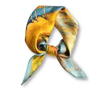PoeticEHome Foulard in 100% Seta di Gelso Pura - Sciarpa Quadrata Donna Collo e Testa con Confezione Regalo - 68x68 cm