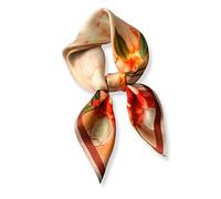 PoeticEHome Foulard in 100% Seta di Gelso Pura - Sciarpa Quadrata Donna Collo e Testa con Confezione Regalo - 68x68 cm