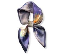 PoeticEHome Foulard in 100% Seta di Gelso Pura - Sciarpa Quadrata Donna Collo e Testa con Confezione Regalo - 68x68 cm