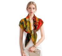 PoeticEHome Scialli in Cashmere per Donna 90x90 cm - Sciarpe Quadrate Leggere come una Piuma con Stampa Artistica, Confezione Regalo