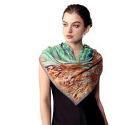 PoeticEHome Scialli in Cashmere per Donna 90x90 cm - Sciarpe Quadrate Leggere come una Piuma con Stampa Artistica, Confezione Regalo