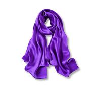 PoeticEHome Sciarpa lunga in 100% seta di gelso, scialle da donna grande per protezione solare oblunga, con confezione regalo, R5 - Viola, 68" x 21" (173x53cm)