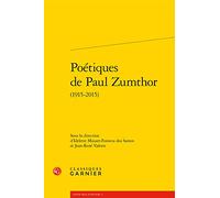 Poetiques De Paul Zumthor