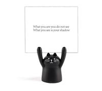 Poetry What You See is Shadow Memo Holder Cartoon Black Cat Stand Decoration
