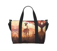 Poezjzw African Savannah - Borsone da viaggio con giraffa e polpaccio, borsa da viaggio per weekender, borse da ospedale per donne borse da ospedale per lavoro e consegna, borsa da viaggio per la