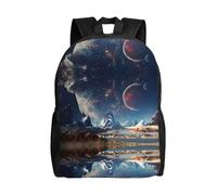 POEZJZW Alien Planet - Zaino leggero per studenti, zaino da viaggio per laptop, per ragazze, ragazzi, lavoro, università, regalo per il rientro a scuola