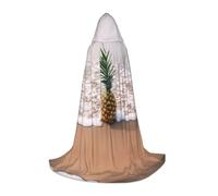 POEZJZW Ananas sulla spiaggia modello adolescente mantello con cappuccio mantello donna uomo costume di Halloween in maschera cosplay costume festa di Natale vestaglia L