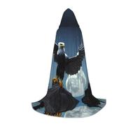 POEZJZW Aquila sotto le stelle modello mantello con cappuccio mantello costume mantello per adulti uomini donne felpe con cappuccio di Natale mantello costumi cosplay L