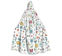 POEZJZW Astrazione Biologia Chimica Modello Adulto Mantello con Cappuccio Mantello Donne Uomini Costume di Halloween Masquerade Cosplay Costume Festa di Natale Vestaglia