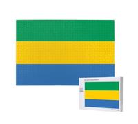 Poezjzw Bandiera del Gabonese Puzzle Classico Adulto 1000 Pezzi Puzzle in Legno Moderno Decorazione Casa Intellettuale Gioco 75x50cm