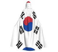POEZJZW Bandiera Della Repubblica Della Corea Unisex Full Length Cappuccio Veste Mantello Lungo Mantello Halloween Cosplay Costume Felpe Con Cappuccio Mantello