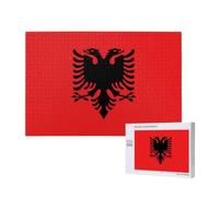 Poezjzw Bandiera dell'Albania Puzzle Classico Adulto 1000 Pezzi Puzzle in Legno Moderno Decorazione Casa Intellettuale Gioco 75x50cm