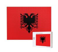 Poezjzw Bandiera dell'Albania Puzzle Classico Adulto 500 Pezzi Puzzle in Legno Moderno Decorazione Casa Intellettuale Gioco 52 X 38 Cm
