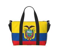 Poezjzw Bandiera dell'Ecuador Viaggio Duffel Bag Tote Carry On Bagagli Resistente all'acqua Weekender Pernottamento Borse Per Pieghevole, nero, Taglia unica