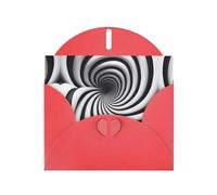 POEZJZW Biglietti di Natale a spirale, illusione ottica, carta perlata, con buste rosse, biglietti di ringraziamento, matrimonio, San Valentino, 10 pezzi