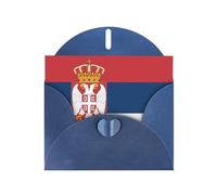 POEZJZW Biglietti di Natale con bandiera della Serbia, con buste blu, biglietti di ringraziamento, matrimonio, San Valentino, 10 pezzi