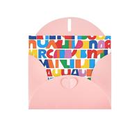 POEZJZW Biglietti di Natale con lettere maiuscole e minuscole, con buste rosa, biglietti di ringraziamento, matrimonio, San Valentino, 10 pezzi