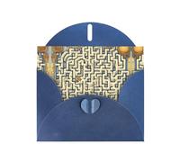 POEZJZW Biglietti di Natale con mappa del tesoro labirinto, con buste blu, biglietti di ringraziamento, matrimonio, San Valentino, 10 pezzi
