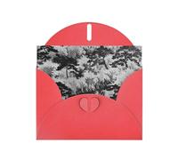 POEZJZW Biglietti di Natale in carta perlata con albero tra le onde, con buste rosse, biglietti di ringraziamento, matrimonio, San Valentino, 10 pezzi