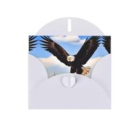 POEZJZW Biglietti di Natale in carta perlata con aquila con ali, con buste bianche, biglietti di ringraziamento, matrimonio, San Valentino, 10 pezzi