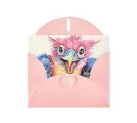 POEZJZW Biglietti di Natale in carta perlata con motivo patriarca in stile cartone animato, con buste rosa, biglietti di ringraziamento, matrimonio, San Valentino, 10 pezzi