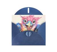 POEZJZW Biglietti di Natale in carta perlata con motivo patriarca in stile cartone animato, con buste blu, biglietti di ringraziamento, matrimonio, San Valentino, 10 pezzi