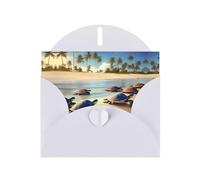 POEZJZW Biglietti di Natale in carta perlata con tartarughe sulla spiaggia, con buste bianche, biglietti di ringraziamento, matrimonio, San Valentino, 10 pezzi
