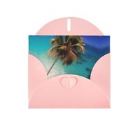 POEZJZW Biglietti di Natale in carta perlata delle Isole dei Caraibi, con buste rosa, biglietti di ringraziamento, matrimonio, San Valentino, 10 pezzi