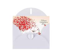 POEZJZW Biglietto di auguri per San Valentino, con albero di bicicletta e cuore rosso, in carta perlata, vuoto, adatto per feste di compleanno e matrimoni, con busta bianca